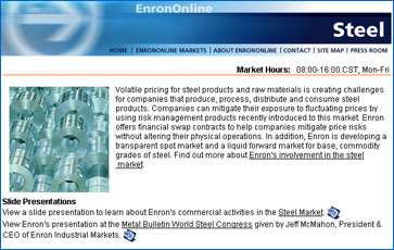 EnronOnline example screen